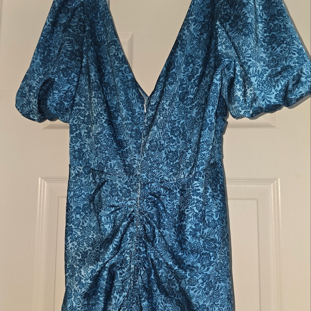 Beautiful blue statement dress by AMUR.